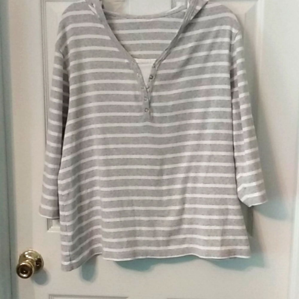 3/4sleeve hoodie top